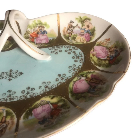 Vtg Original Arnart Creations Hand Painted Fragonard Dresser Tray Japan Jewerly - Picture 6 of 8